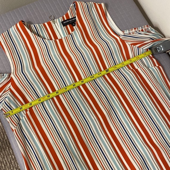 Allen Schwartz Boutique line striped cold shoulder sheath midi dress size 4 - Picture 10 of 11